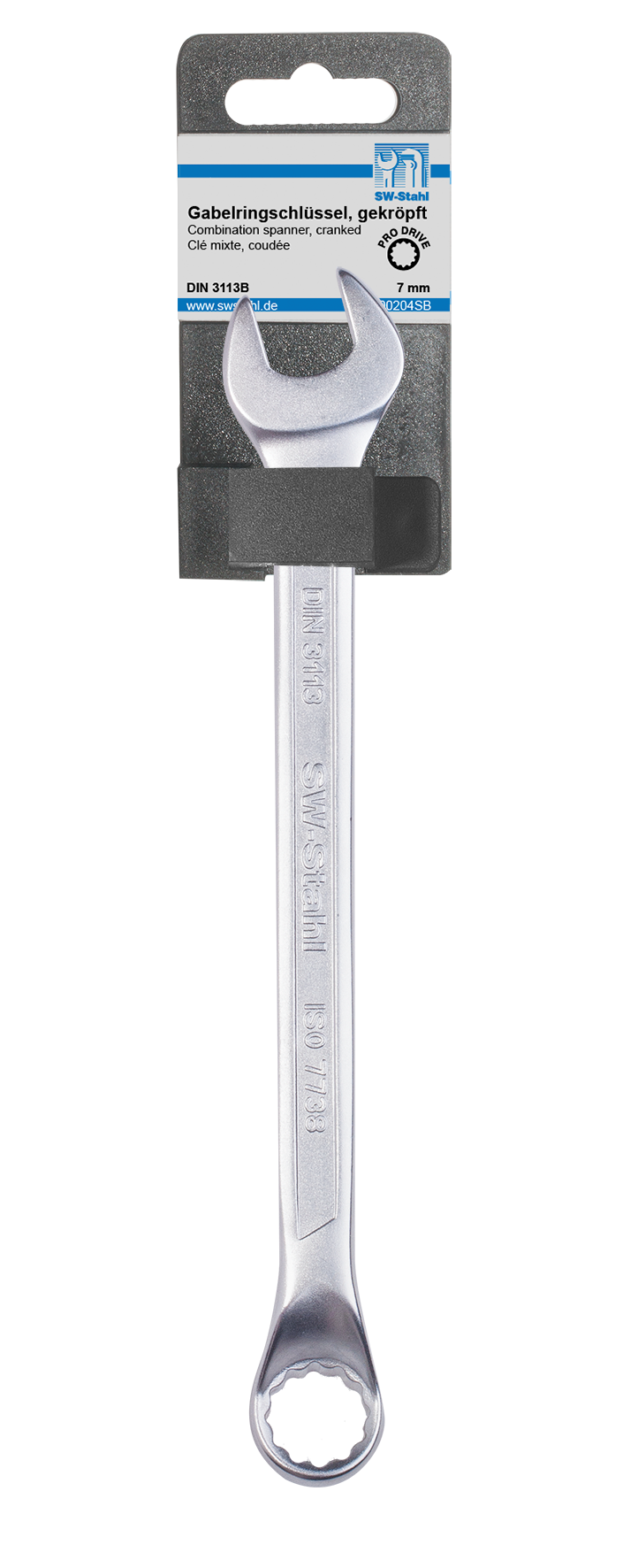 SW-STAHL 00216SB Gabelringschl&uuml;ssel, 19 mm, gekr&ouml;pft