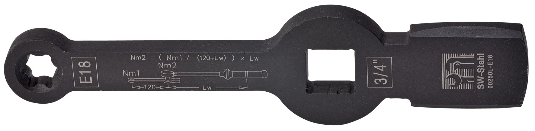 SW-STAHL 00250L-E18 Schlagringschl&uuml;ssel, E-Profil, E18
