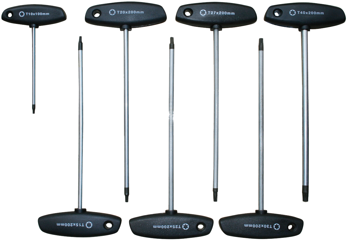 SW-STAHL 02020L T-Griff Schraubendrehersatz, T-Profil, T10-T40, 7-teilig