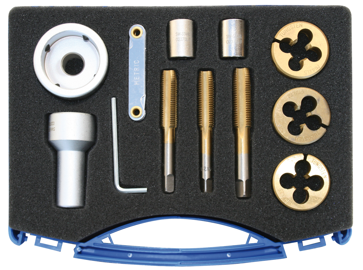 SW-STAHL 02370L Gewindeschneidsatz f&uuml;r Radschrauben und -bolzen, 12-teilig