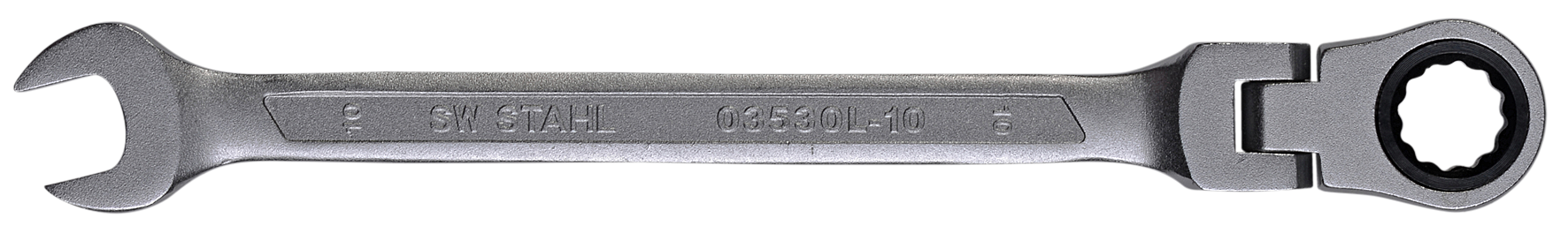 SW-STAHL 03530L-10 Gabelringratschenschl&uuml;ssel, 10 mm, mit Gelenk