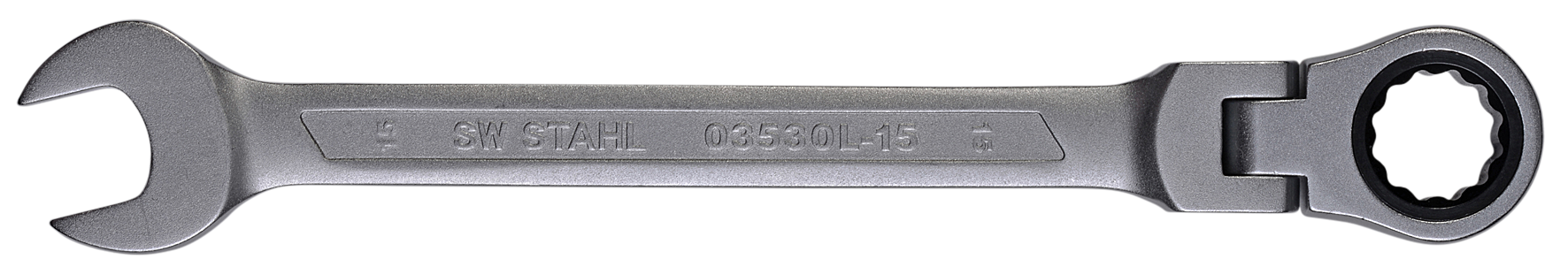 SW-STAHL 03530L-15 Gabelringratschenschl&uuml;ssel, 15 mm, mit Gelenk