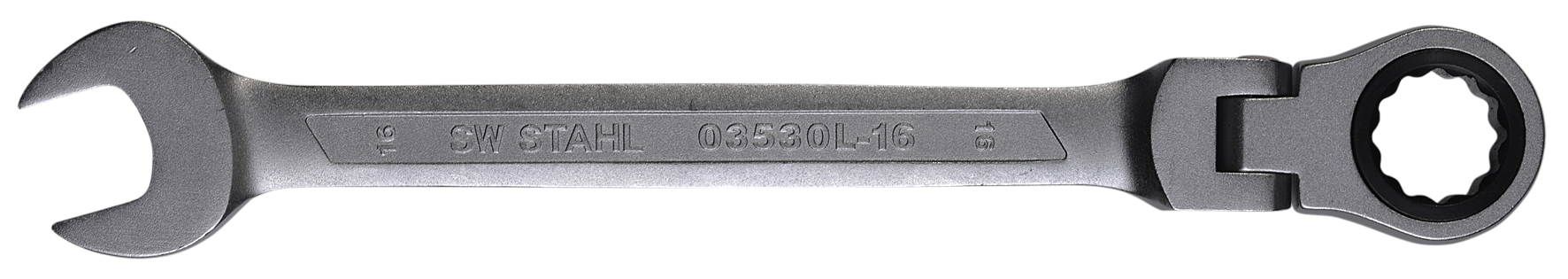 SW-STAHL 03530L-16 Gabelringratschenschl&uuml;ssel, 16 mm, mit Gelenk
