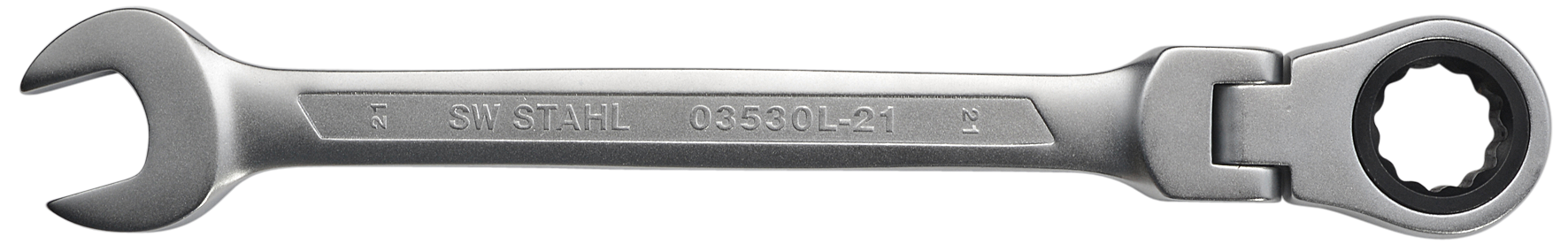 SW-STAHL 03530L-21 Gabelringratschenschlüssel, 21 mm, mit Gelenk