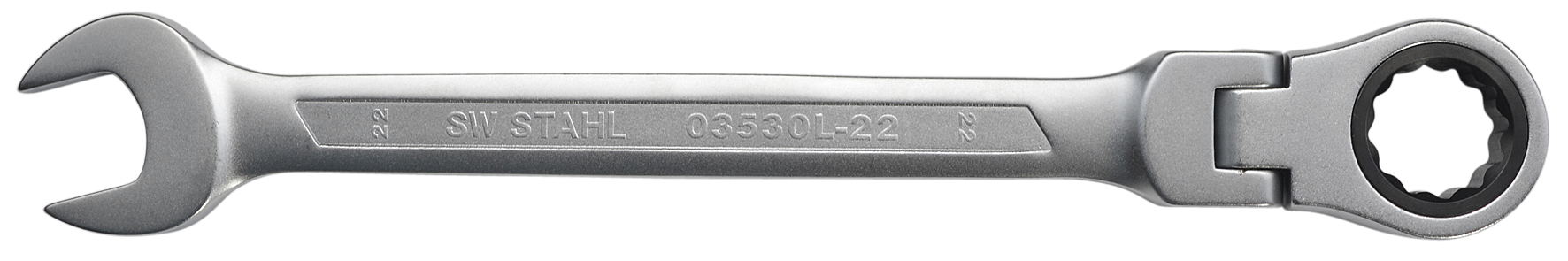 SW-STAHL 03530L-22 Gabelringratschenschl&uuml;ssel, 22 mm, mit Gelenk