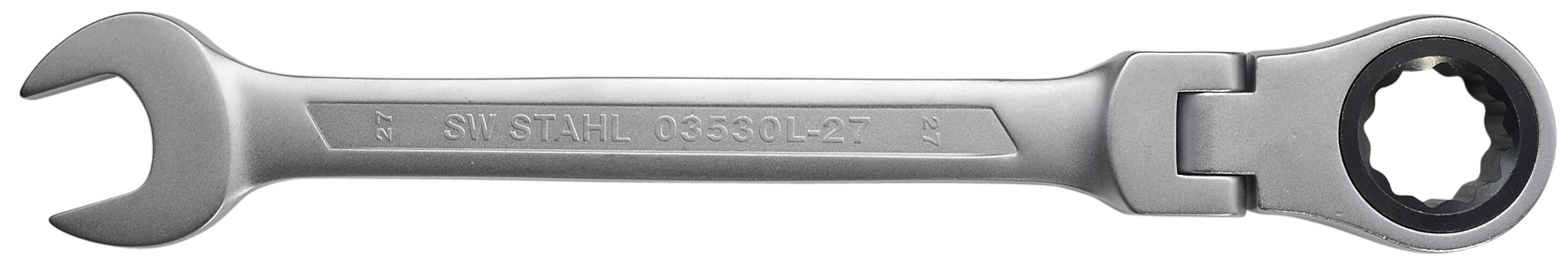 SW-STAHL 03530L-27 Gabelringratschenschl&uuml;ssel, 27 mm, mit Gelenk