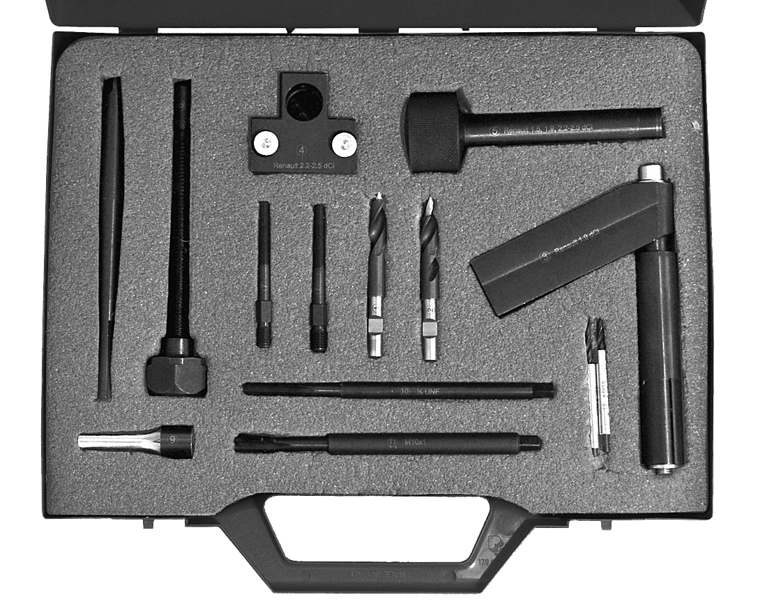 SW-STAHL 03707L Gl&uuml;hkerzen Ausbohrwerkzeugsatz Renault Motor 15/19/22/25 dCi