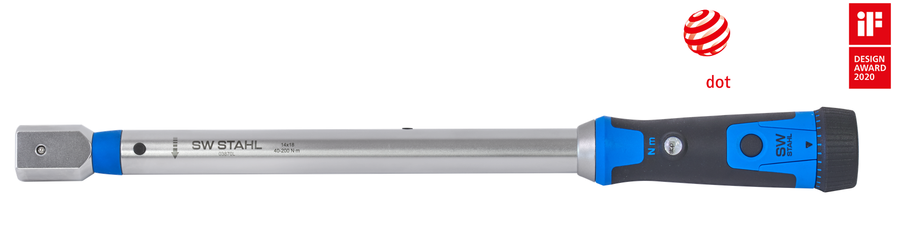 SW-STAHL 03870L Profi Drehmomentschlüssel, für Einsteckvierkant, 40-200 Nm