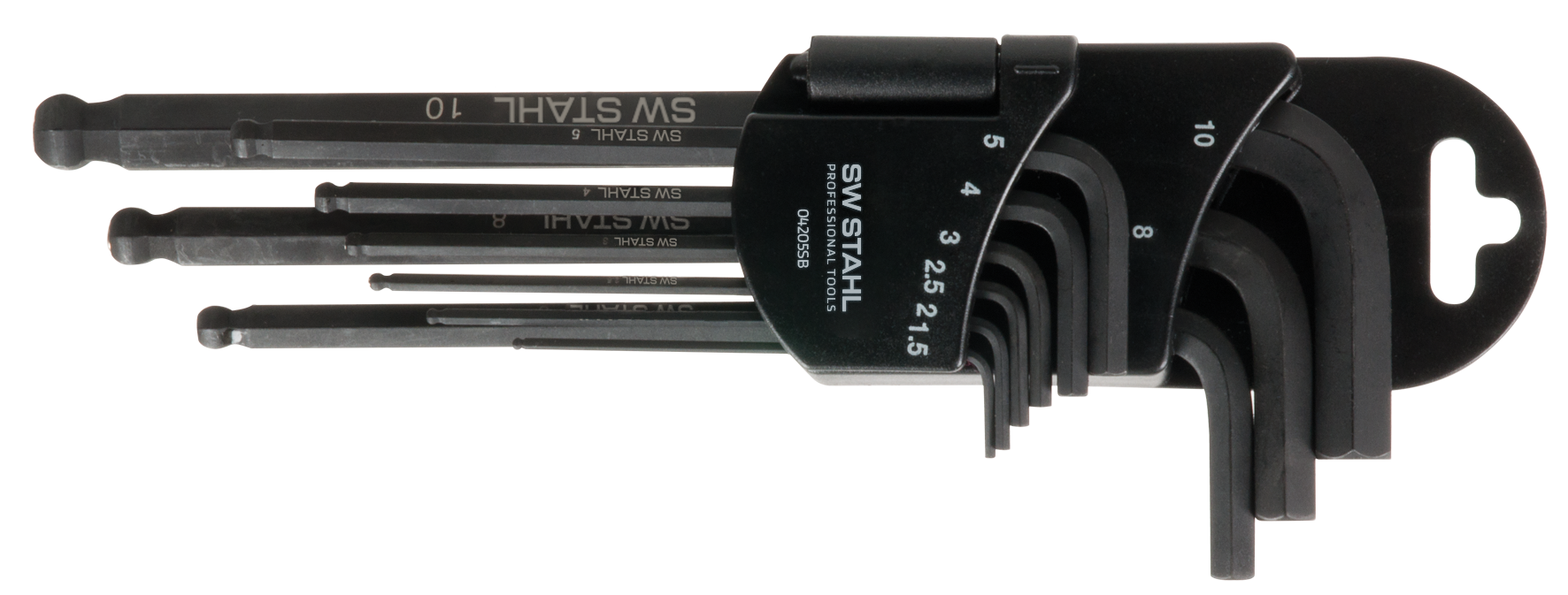 SW-STAHL 04205SB Winkelschl&uuml;sselsatz Innensechskant Kugelkopf 15-10 mm 9-teilig