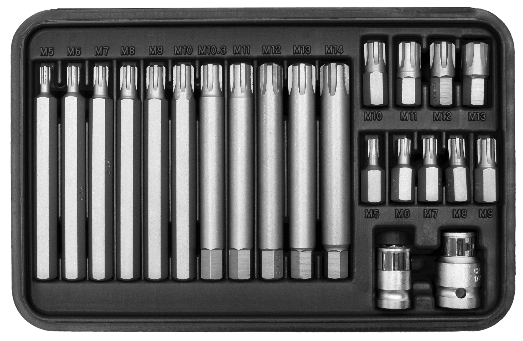 SW-STAHL 04425L Bitsortiment, 3/8 , RB-Profil, 5-14, 22-teilig