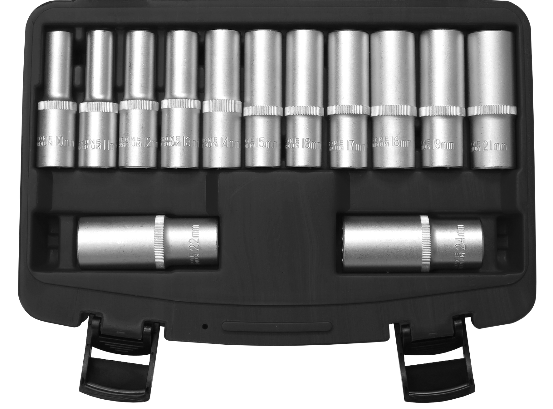 SW-STAHL 05632L Steckschl&uuml;sseleins&auml;tze 1/2 Zw&ouml;lfkant 10-24 mm tief 13-teilig