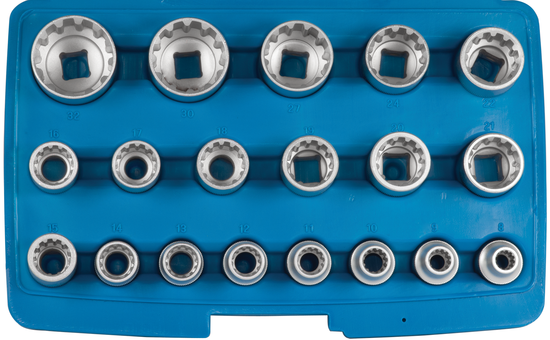 SW-STAHL 05650L Steckschl&uuml;sseleins&auml;tze, 1/2 , Multi-Profil, 8-32 mm, 19-teilig