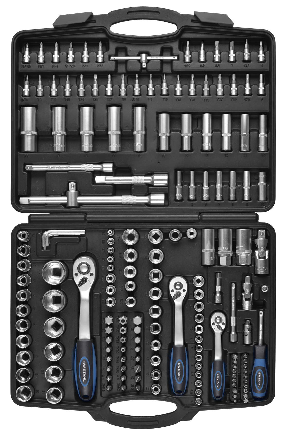 SW-Stahl Steckschl&uuml;sselsatz, 1/4 , 3/8
