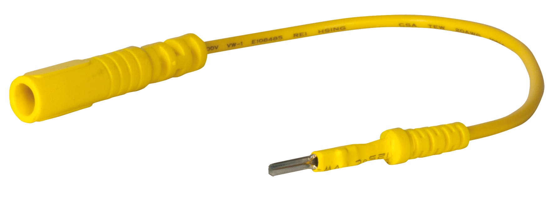 SW-STAHL 32225L-8 Pr&uuml;fkabel Stecker 2,1 mm, gelb, 195 mm