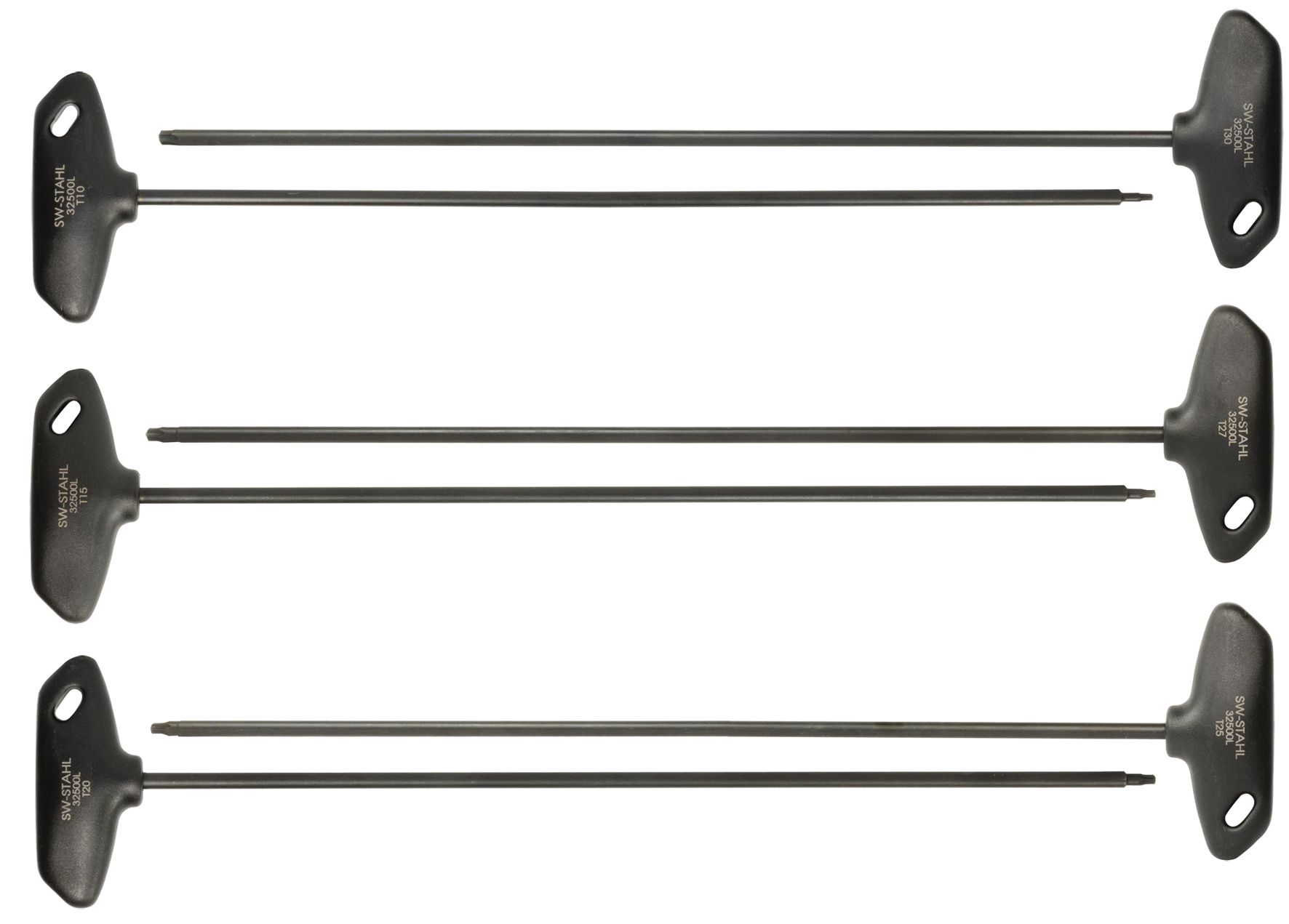 SW-STAHL 32500L T-Griff Schraubendrehersatz T-Profil T10-T30 extra lang 6-teilig