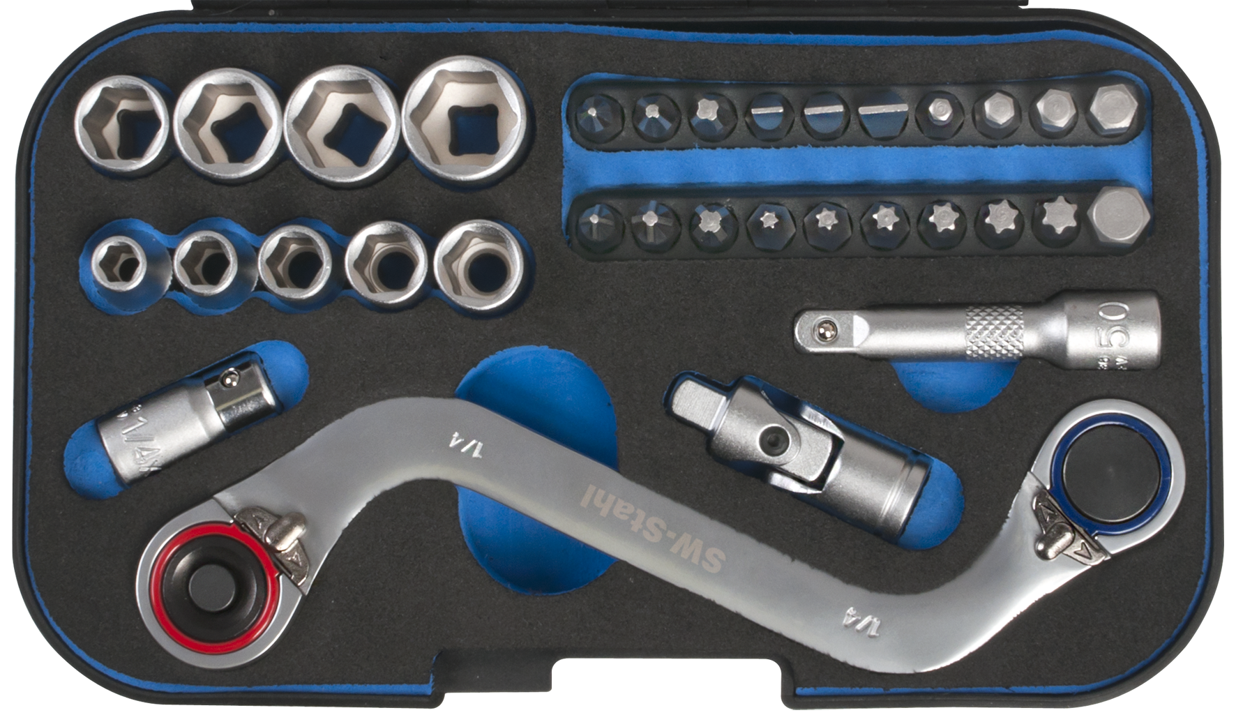 SW-STAHL 36015L Steckschl&uuml;sselsatz, 1/4 , 33-teilig