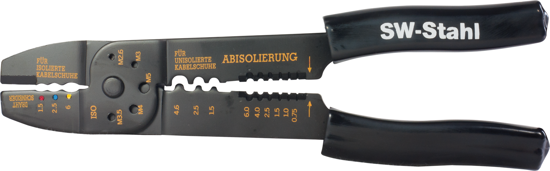 SW-STAHL 42504SB Kabelschuhklemmzange, f&uuml;r isolierte und unisolierte Verbinder