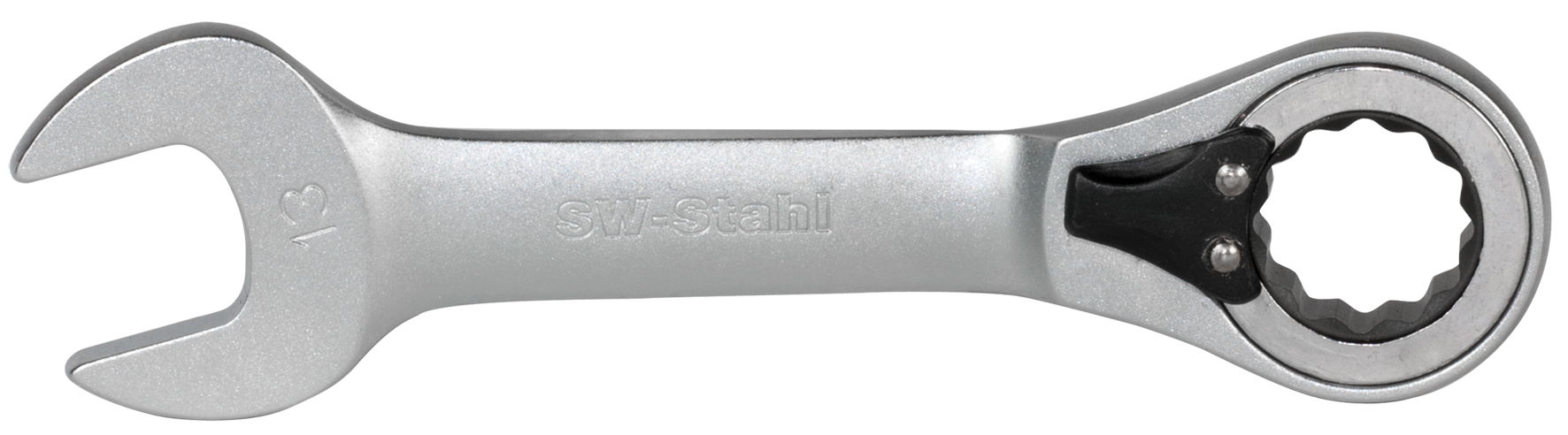 SW-Stahl Gabelringratschenschl&uuml;ssel, 17 mm, kurz