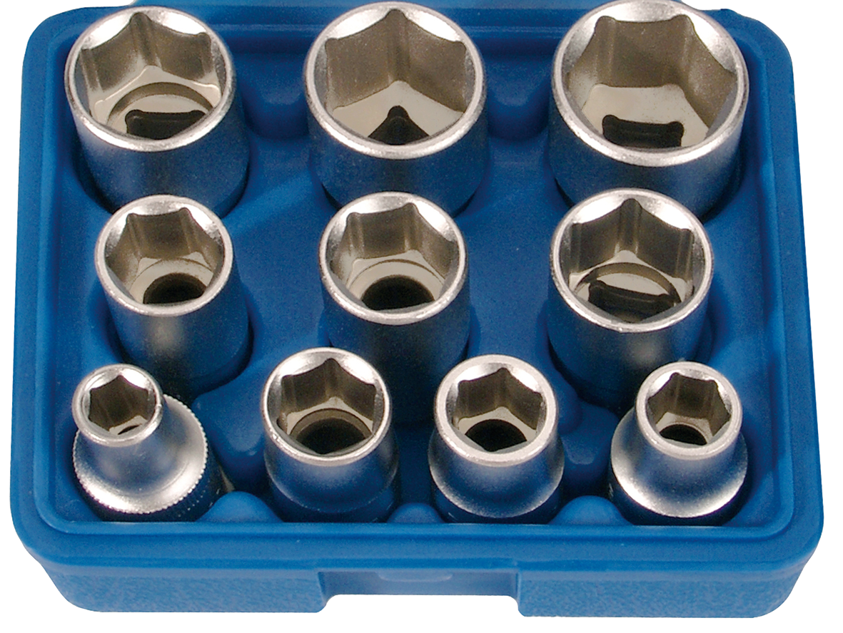 SW-Stahl Steckschl&uuml;sseleins&auml;tze, 1/2", 3/8"-15/16", 10-teilig