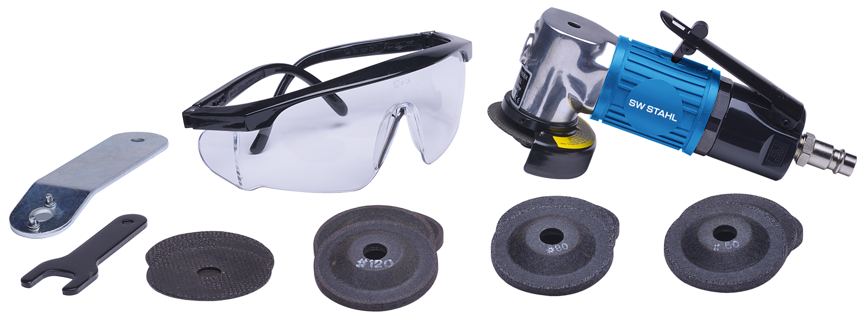 SW-STAHL S3294 Druckluft-Winkelschleifer, 16-teilig