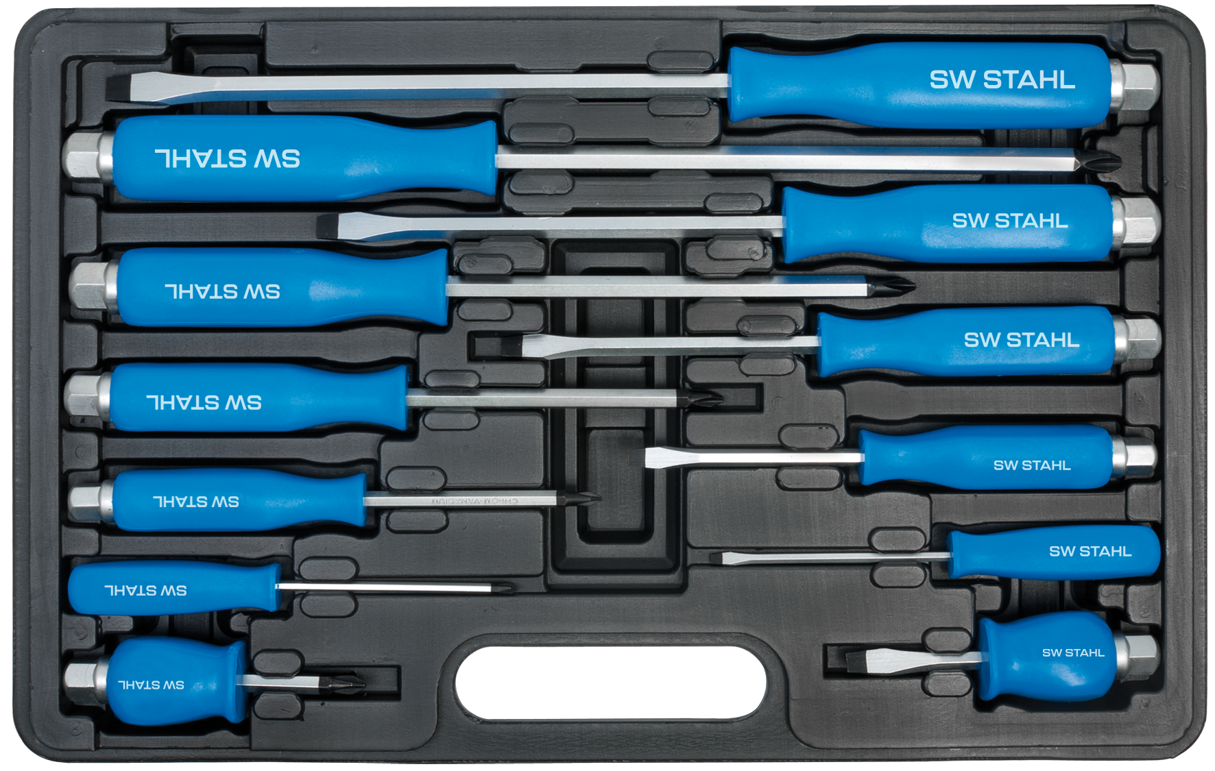 SW-STAHL S7890 Schraubendrehersatz, schlagfest, Schlitz+Kreuz, 12-teilig