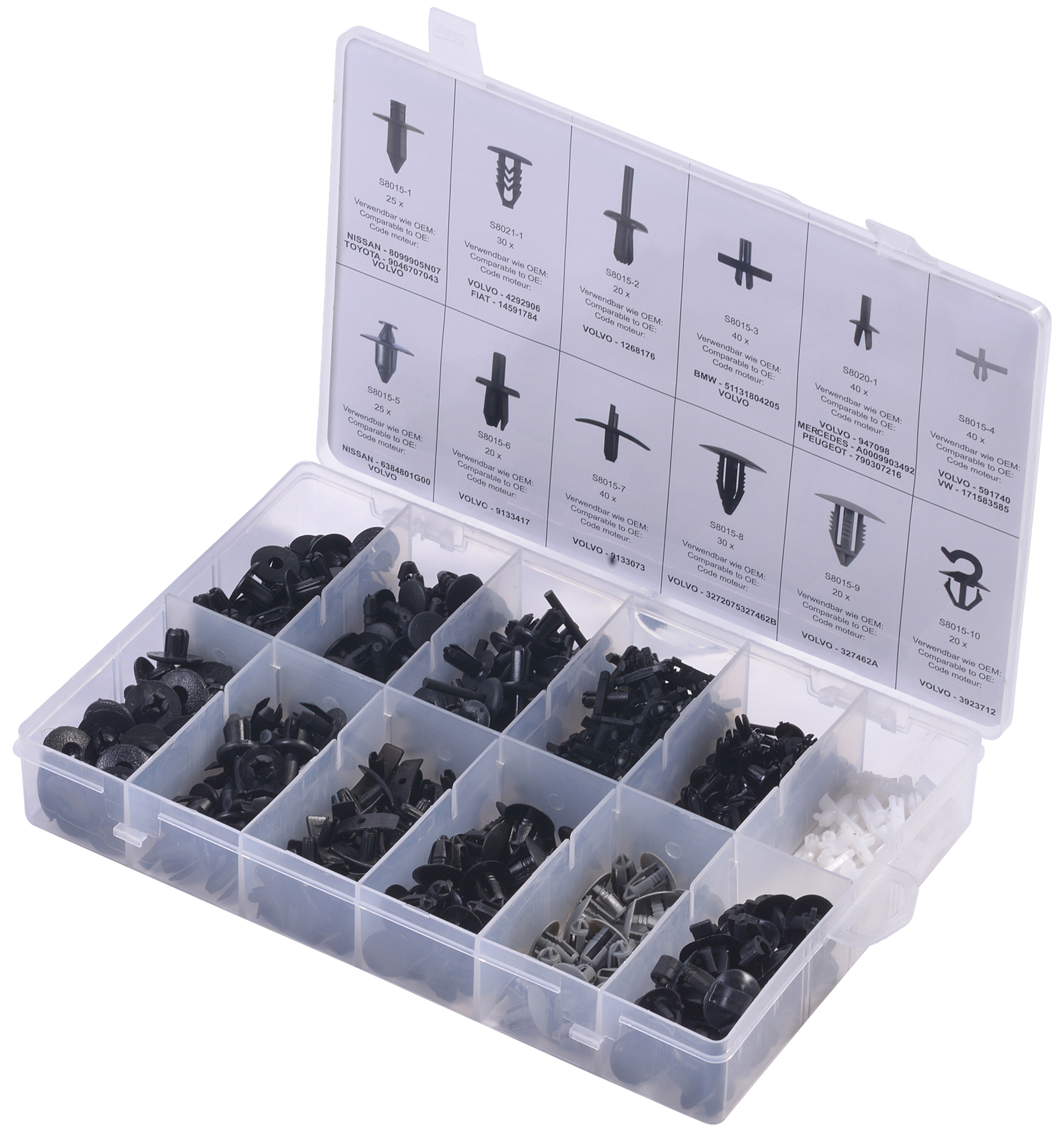 SW-STAHL S8015 Befestigungsclip Sortiment, Volvo
