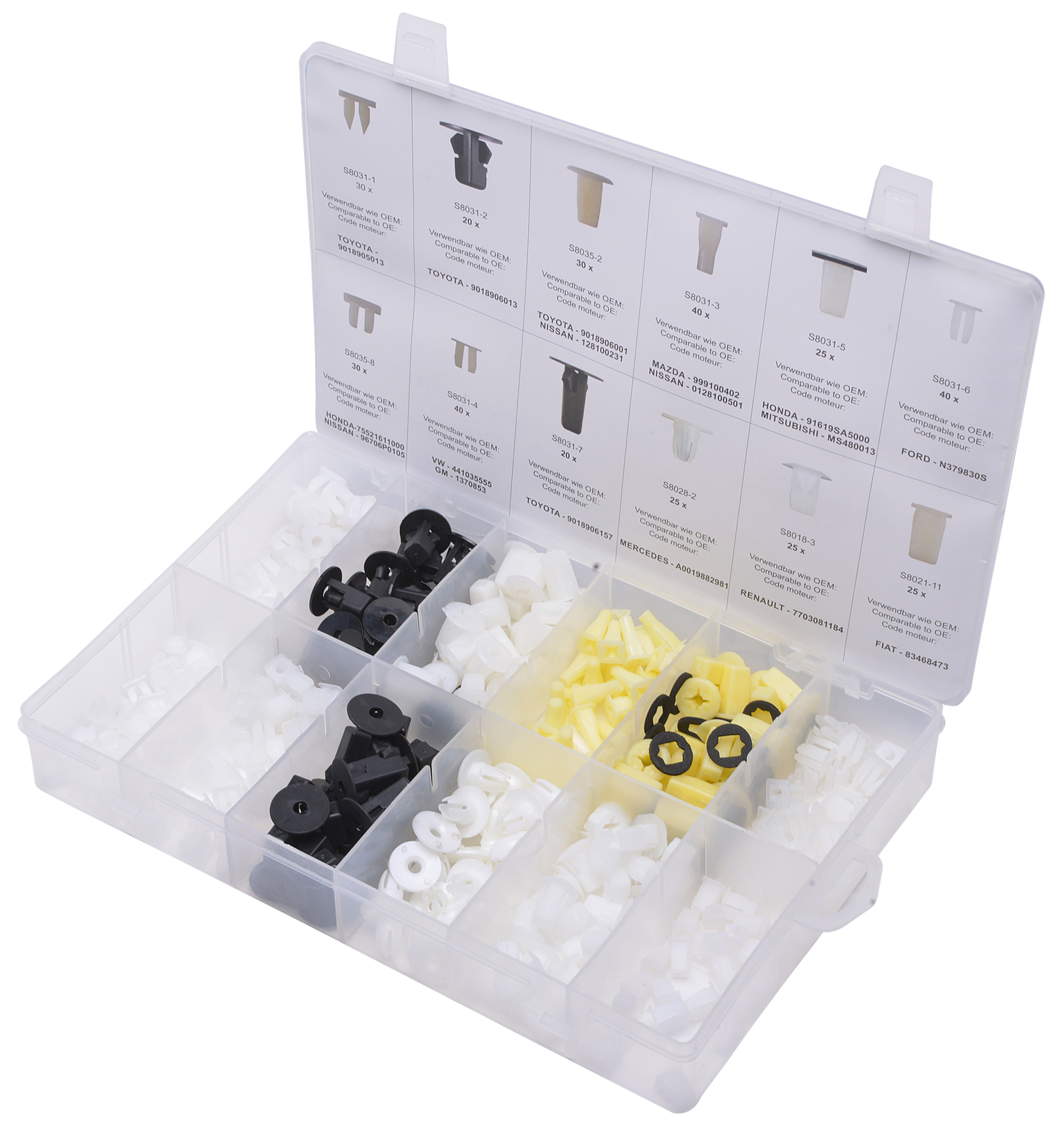 SW-STAHL S8031 Kunststoff-Sicherungsmuttern Sortiment, Audi, 350-teilig