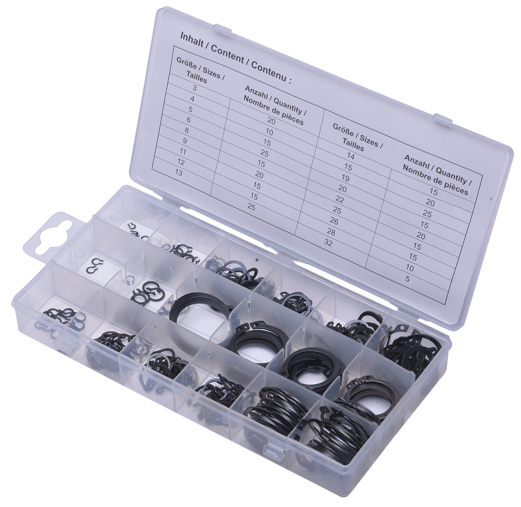 SW-STAHL S8046 Sicherungsring-Sortiment, 300-teilig