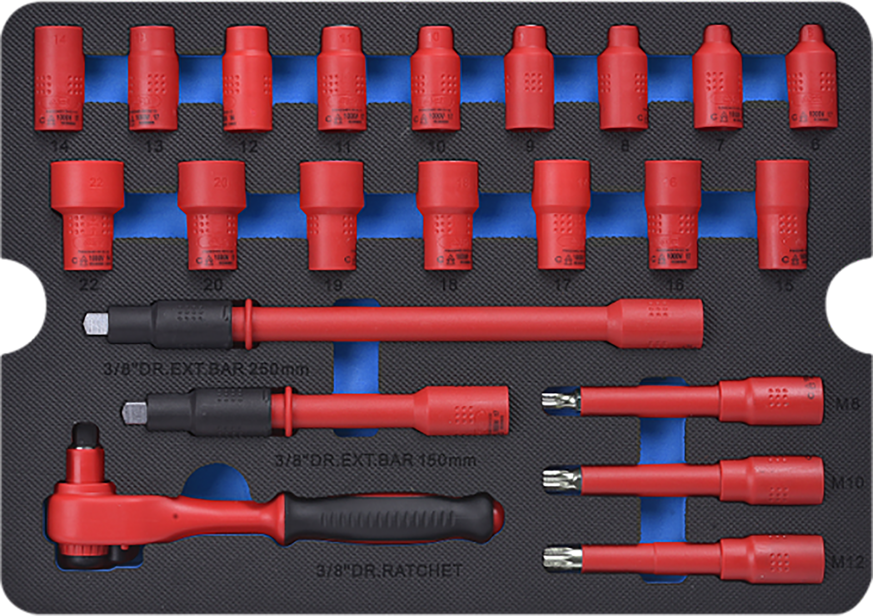 SW-Stahl VDE Werkzeugeinlage, 22-teilig