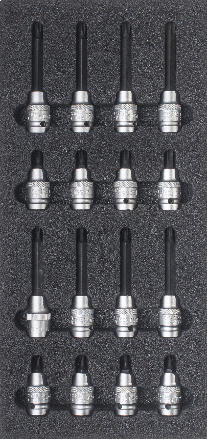 SW-Stahl Werkstattwagensortiment, Schraubendreheins&auml;tze 1/2", T-Profil, 16-teilig