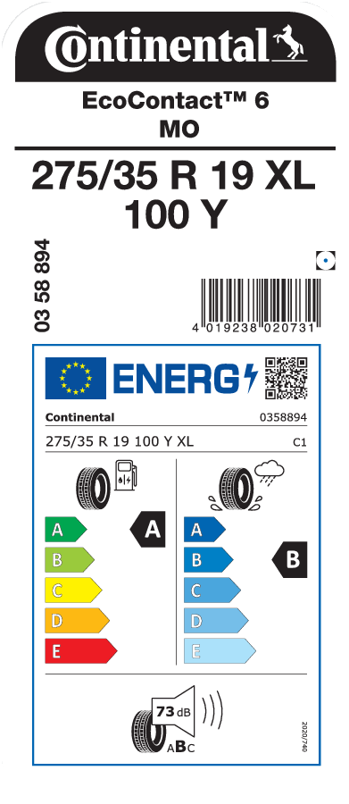 CONTINENTAL EcoContact 6 MO 275/35 R 19 XL 100Y