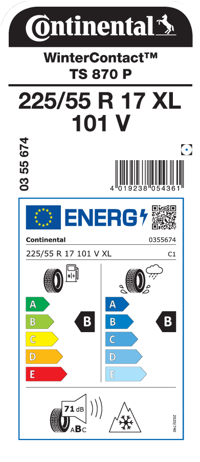 CONTINENTAL WinterContact TS 870 P 225/55 R 17 XL 101V