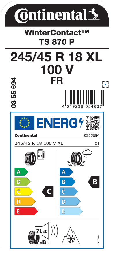CONTINENTAL WinterContact TS 870 P 245/45 R 18 XL 100V