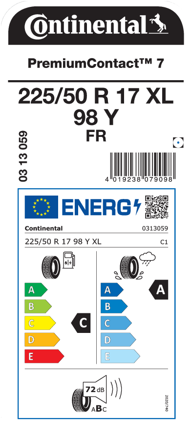 CONTINENTAL PremiumContact 7 225/50 R 17 XL 098Y