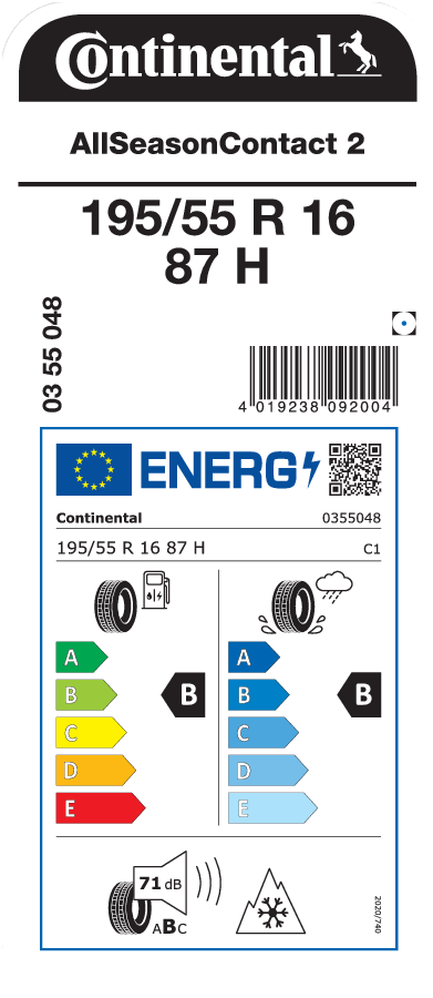 CONTINENTAL AllSeasonContact 2 195/55 R 16 087H