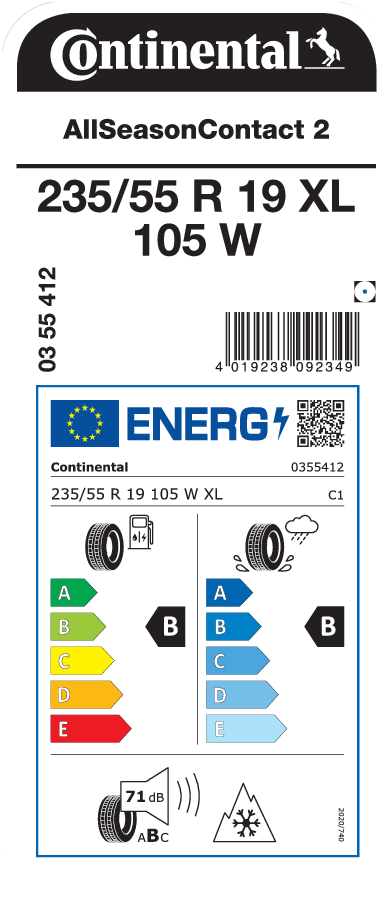 CONTINENTAL AllSeasonContact 2 235/55 R 19 XL 105W