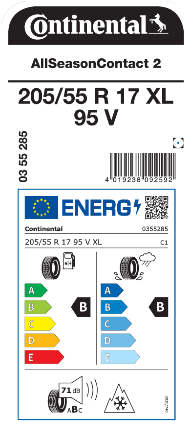 CONTINENTAL AllSeasonContact 2 205/55 R 17 XL 095V