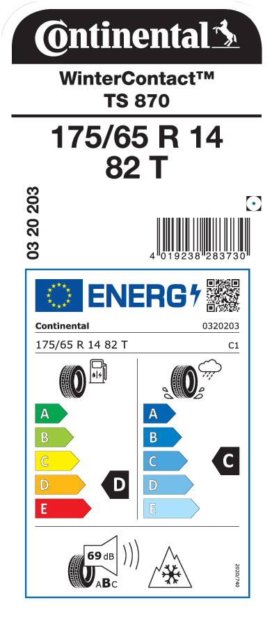 CONTINENTAL WinterContact TS 870 175/65 R 14 082T