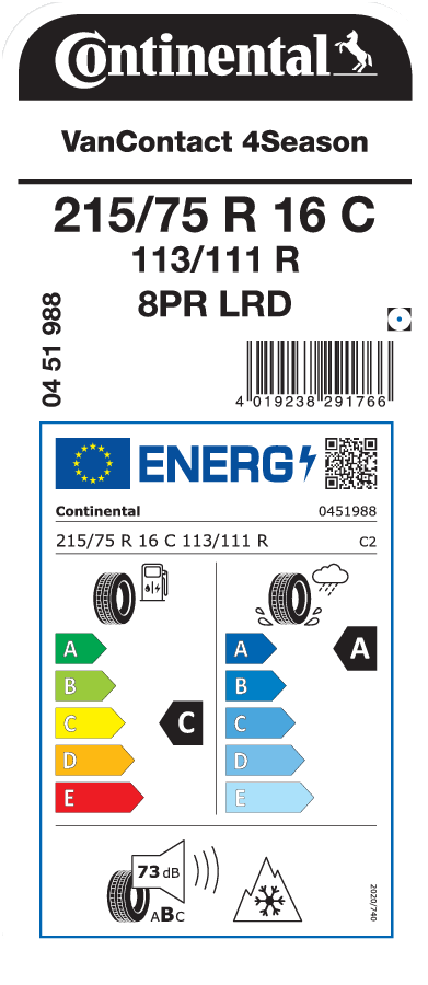 CONTINENTAL VanContact 4Season 215/75 R 16 113/111R