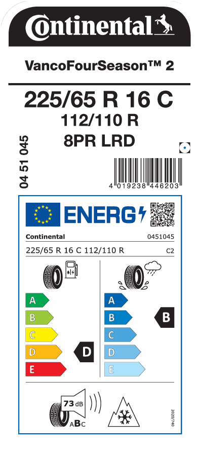 CONTINENTAL VancoFourSeason 2 225/65 R 16 C 112/110R