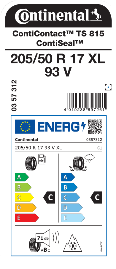 CONTINENTAL ContiContact TS 815 CS 205/50 R 17 XL 093V