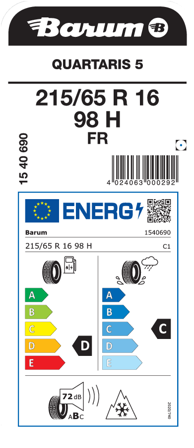 BARUM QUARTARIS 5 215/65 R 16 098H