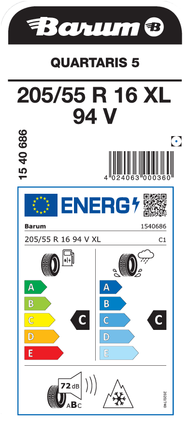 BARUM QUARTARIS 5 205/55 R 16 XL 094V