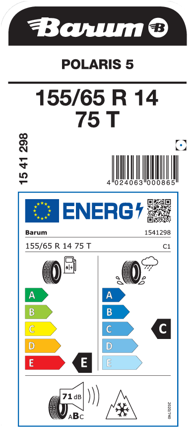 BARUM POLARIS 5 155/65 R 14 075T