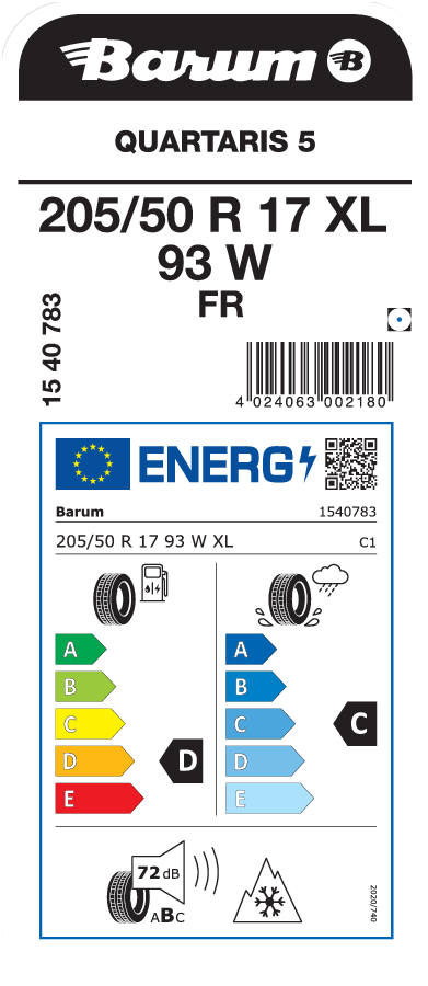 BARUM QUARTARIS 5 205/50 R 17 XL 093W
