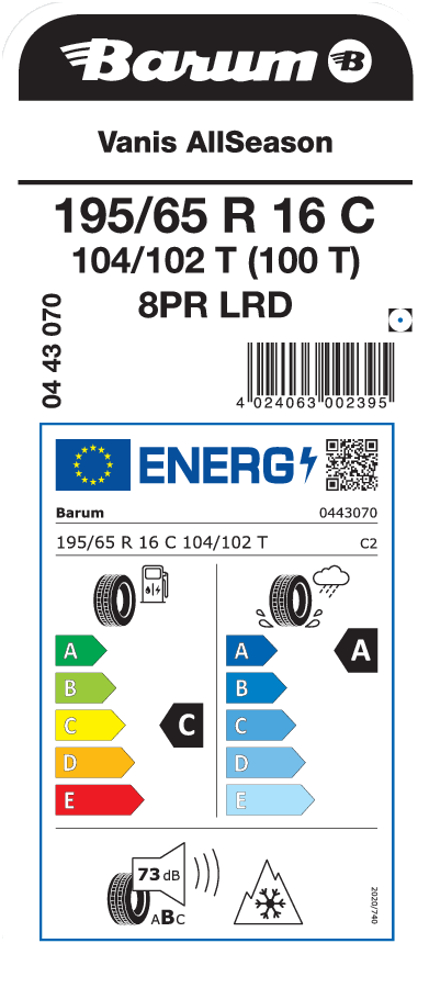 BARUM Vanis AllSeason 195/65 R 16 C 104/102T (100T)