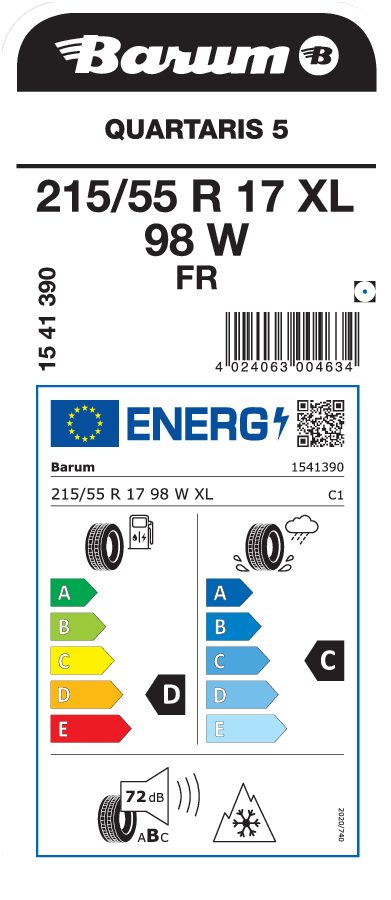 BARUM QUARTARIS 5 215/55 R 17 XL 098W