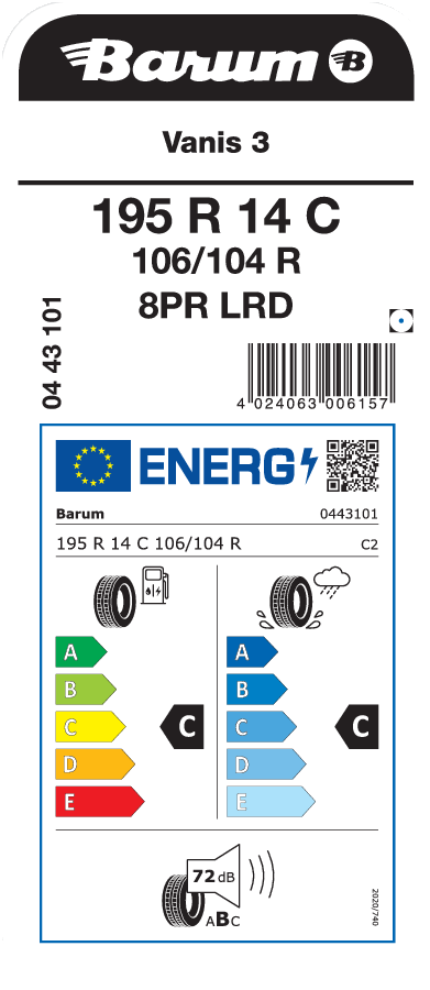 BARUM Vanis 3 195 R 14 C 106/104R