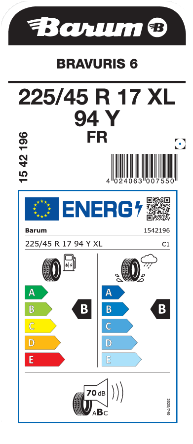 BARUM BRAVURIS 6 225/45 R 17 XL 094Y