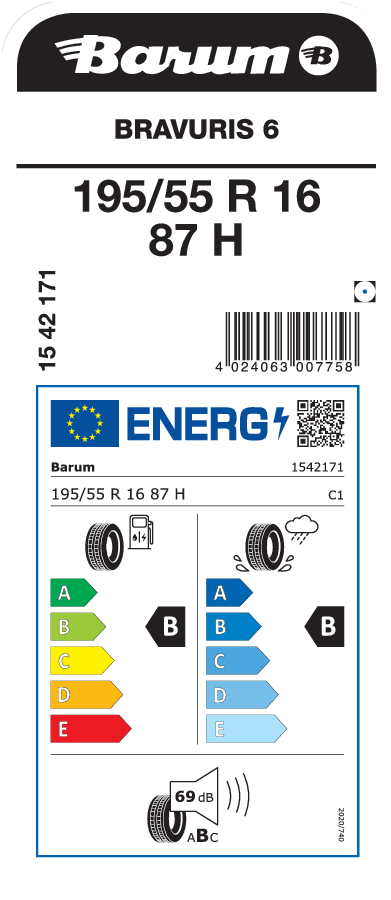 BARUM BRAVURIS 6 195/55 R 16 087H